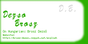 dezso brosz business card